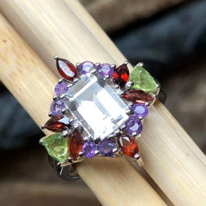 Natural Purple Amethyst 925 Solid Sterling Silver Wedding Ring Size 6, 7, 9