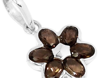 Goldhimmel Collana con Pendente da Donna Argento 925 con Topazio Fumé, 70 cm