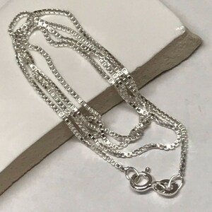 Genuine Venetian Silver Chain, 925 Solid Silver Necklace 16”