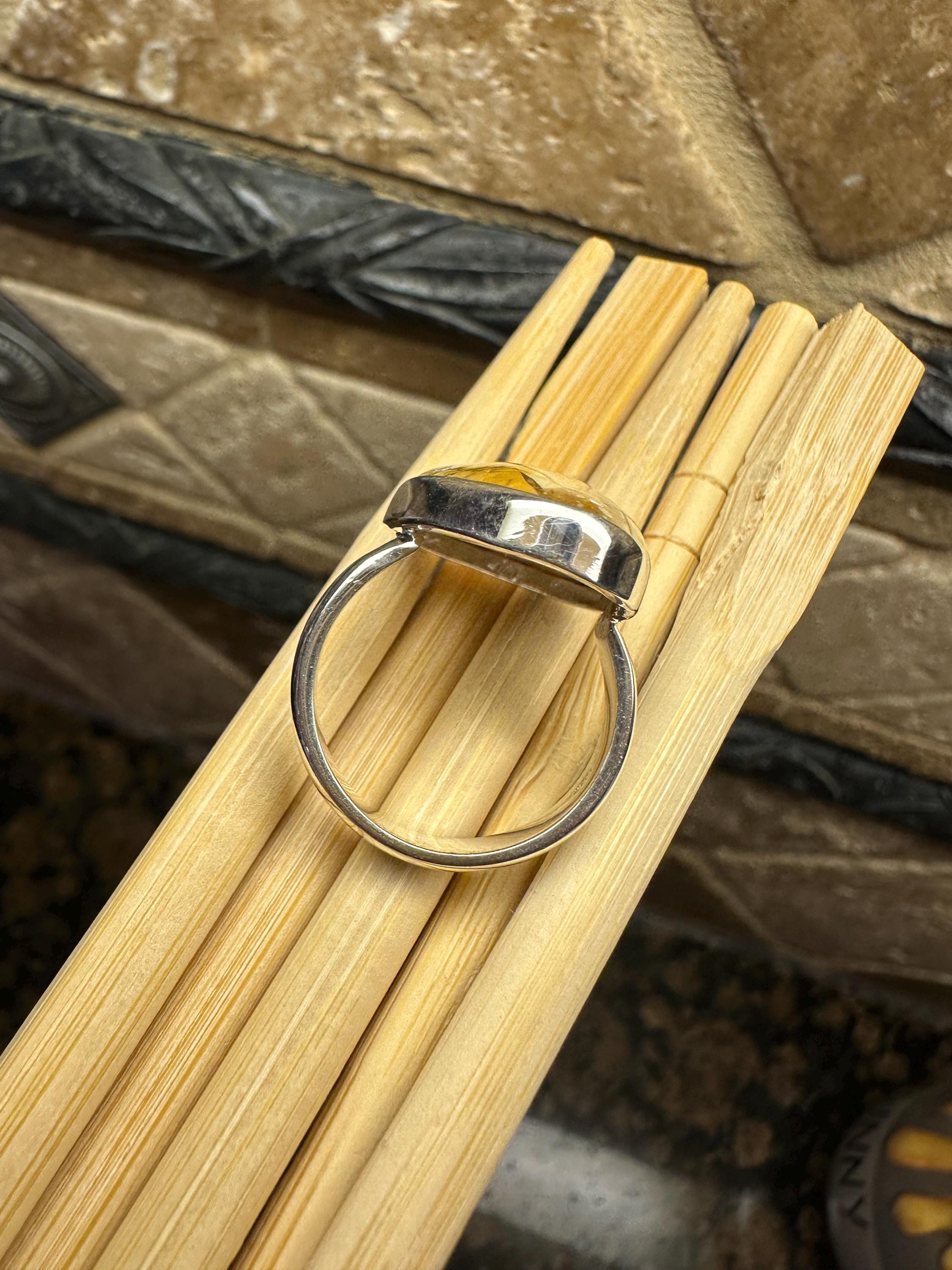 Bague En Argent 925 Sertie De Jaspe Mookaite Naturel D'Australie - Taille 8, Forme Marquise - Faite Main