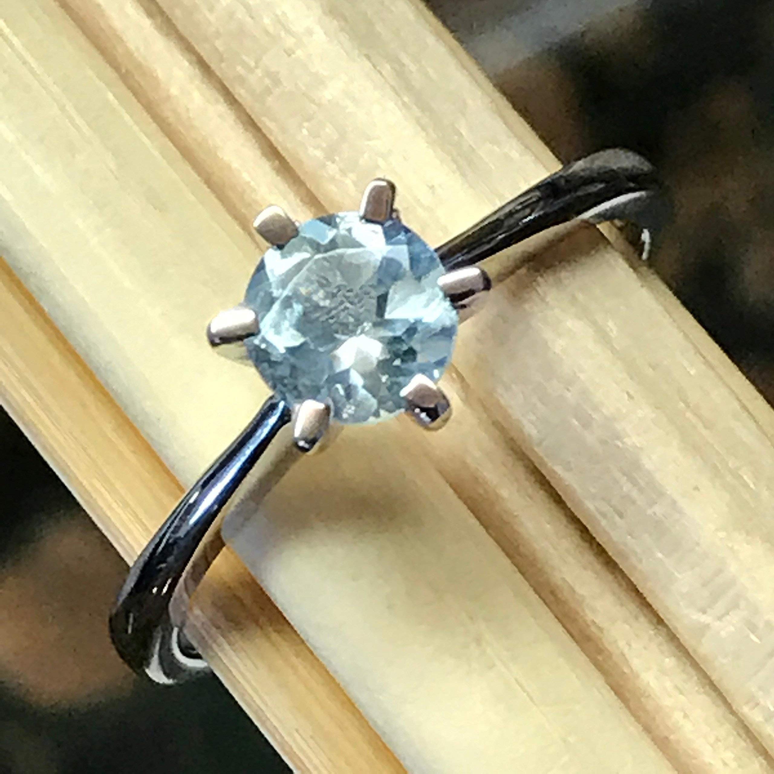 Anello di acquamarina naturale di nuova moda in argento