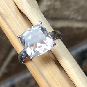 Natural 2ct White Quartz 925 Solid Sterling Silver Engagement Ring Size 6, 7, 8, 9