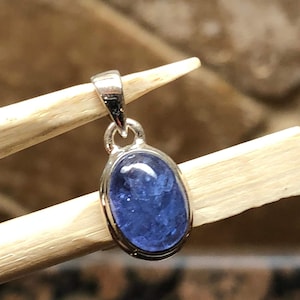 Natural Tanzanite 925 Solid Sterling Silver Pendant 20mm