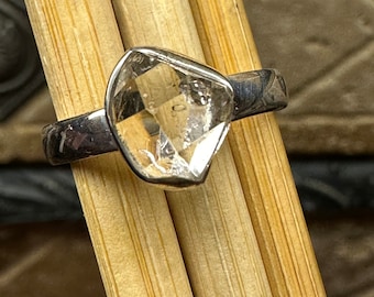 Natural Herkimer Diamond 925 Solid Sterling Silver Ring Size 5, 5.5, 6, 7, 7.5, 8, 8.25