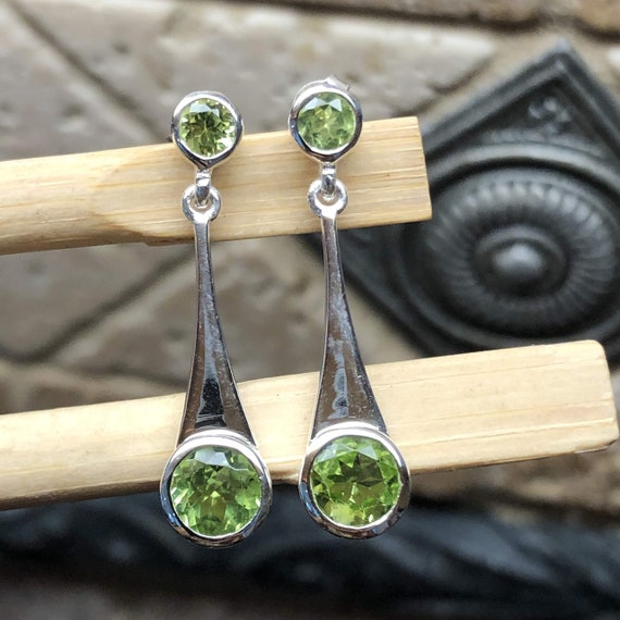 Orecchini A Perno In Argento Sterling 925 Con Peridoto - Fatti A Mano RI-5304
