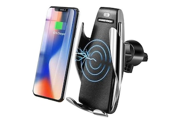 Caricabatterie wireless Qi per auto, supporto per telefono con bloccaggio automatico