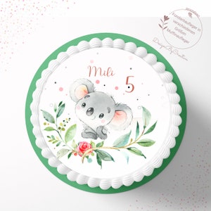 Koala, personalizable cake topper made of wafer or fondant paper image 1