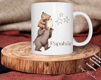 Beautiful Papa Bear gift mug, ceramic or enamel mug