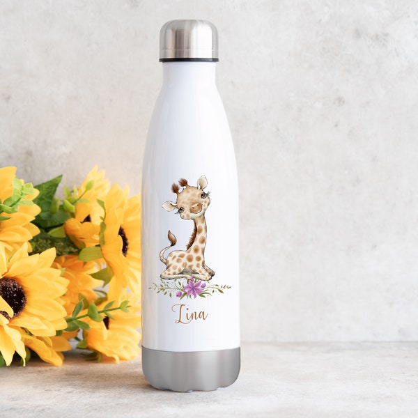 Drinking bottle giraffe, personalised