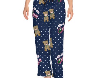 KPOP Inspired Pajama Pants, Choo Choo Teddy Bear Design