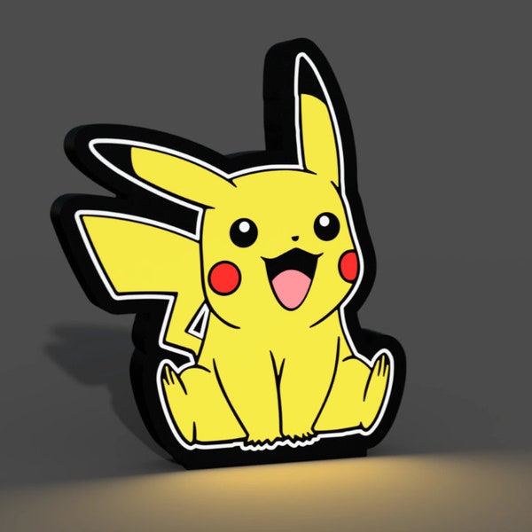 Inspirowany Pikachu Pokemanem - znak/lampa LED Lightbox