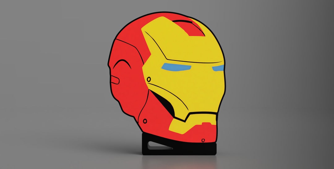 Iron Man Face Mask Marvel Lightbox Lamp / Sign Etsy