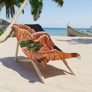 Beach Towel (original frog painting by Sage Roy)