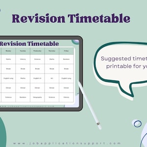 Revision Timetable - Digital Download | Fully Editable Study Planner for Exam Success | Printable Revision Schedule | A4 Format