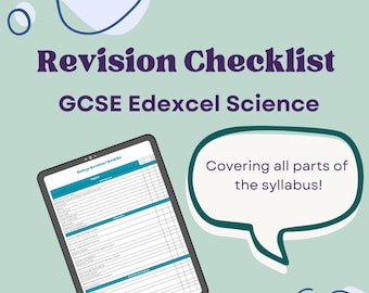GCSE Science Revision Checklist (Edexcel) | Digital Download | Printable Study Planner | Study Aid for GCSE Biology