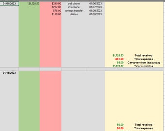 SIMPLE budget spreadsheet