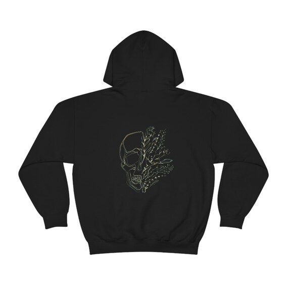 Flowered Skull Hoodie Etsy