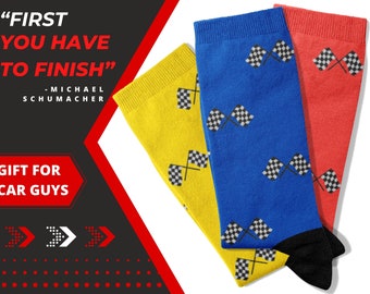 Racing Flag Socks – Novelty Car Socks for Motorsport Fans | Gift for Petrolheads