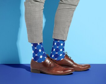 Calze da uomo Lavanda / giallo / Blu navy scuro (quasi nero) Argyle Dress - Italia