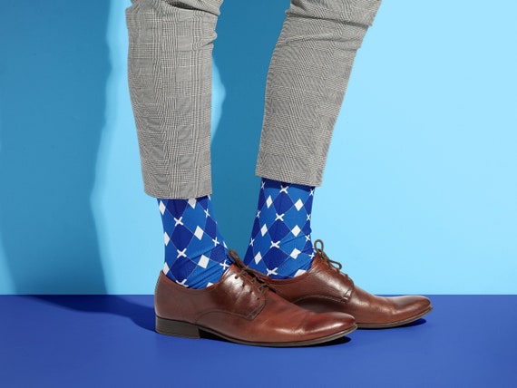 mens dress socks blue Men's Royal Blue Socks TieMart main image 1