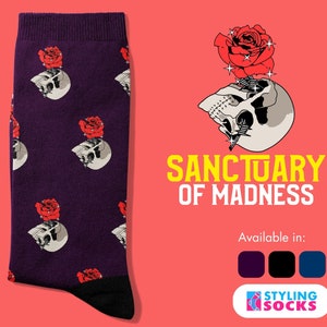 Halloween Skull and Rose Gothic Socks
