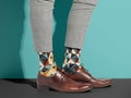 Modern Japanese Inspired Geometric Patterned Dress Socks | Stylish Patterned Socks | Dress Socks for Men