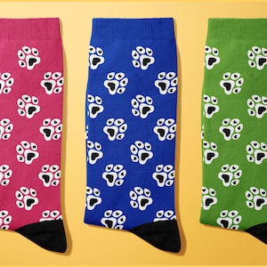 PAWPRINT DOG LOVER Socks from Styling Socks, animal print socks, fun colorful socks, gift idea, gift socks