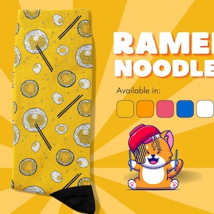 Ramen Noodles Socks - Funny and Delicious Food Socks - Japanese Socks for Noodle Lovers