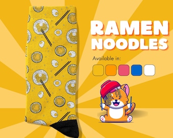 Ramen Noodles Socks - Funny and Delicious Food Socks - Japanese Socks for Noodle Lovers