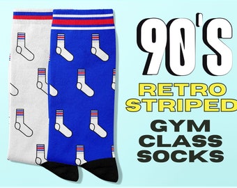 Socks on Socks - Retro Stripe Sock - Funny and Novelty Gift for Him