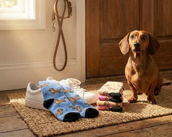 Cute Pink Dachshund Socks – Fun Wiener Dog Socks for Doxie Moms & Pet Lovers