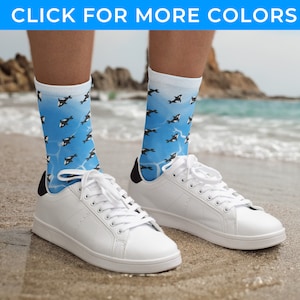Whale Beach socks - Ocean lover socks, cute and colorful socks, gift for him and her