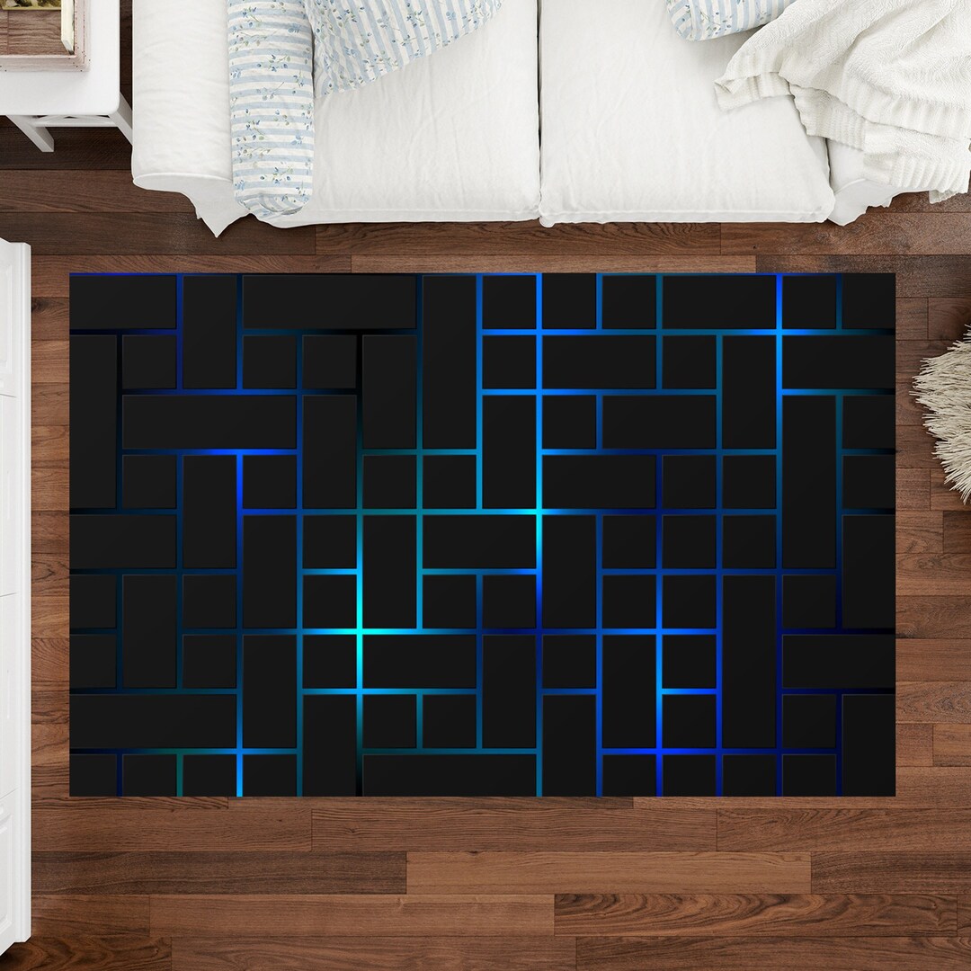Gamer Rugs Cool Rugs Neon Pattern Rug Rug for Gamers Etsy