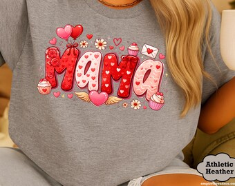 Mama Valentine Shirt, Heart Graphic, Cute Mom Top, Mothers Day gift, Baby Shower Gift