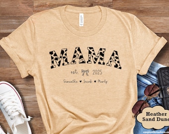 Personalized Mama Shirt with Kids Names, Mom Tee, Mothers Day Gift, Valentines Day, Birthday, Baby Shower