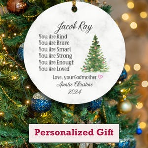 Personalized Goddaughter, Godson  Ornament, Custom Godchild Gift, Gift from Godmother, Godfather, Grandmother, Grandfather, Grandchild Gift