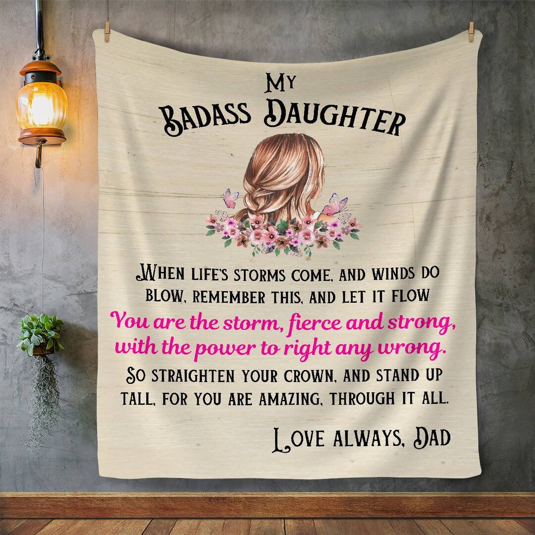 Badass Daughter Blanket Gift, Gift for Daughter, Daughter Birthday Gift