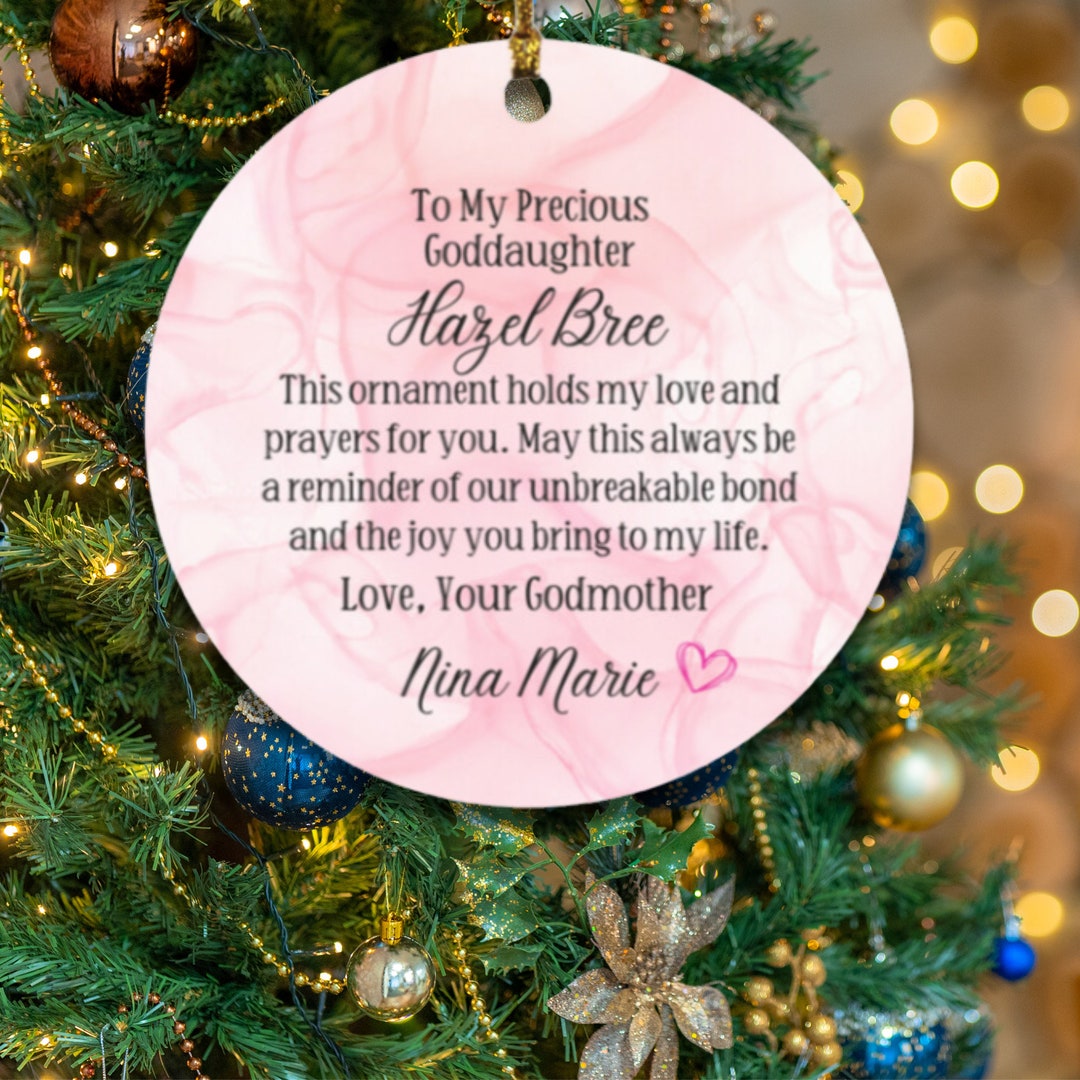 Personalized Goddaughter Ornament Custom Godchild Gift Gift From
