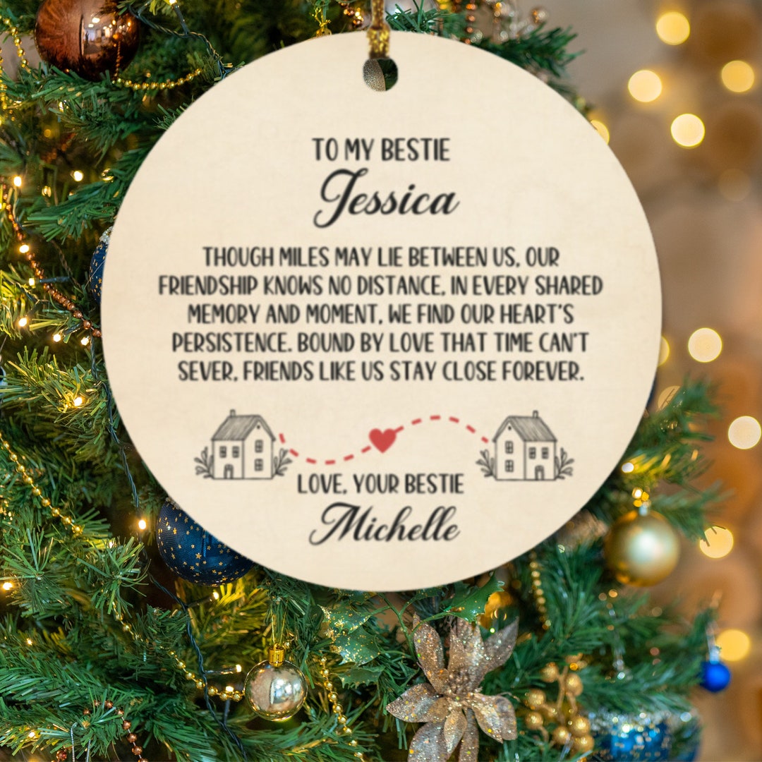 Personalized Ornament Best Friend Ornament Wish You Lived Next Door Forever Close Ornament Best ...