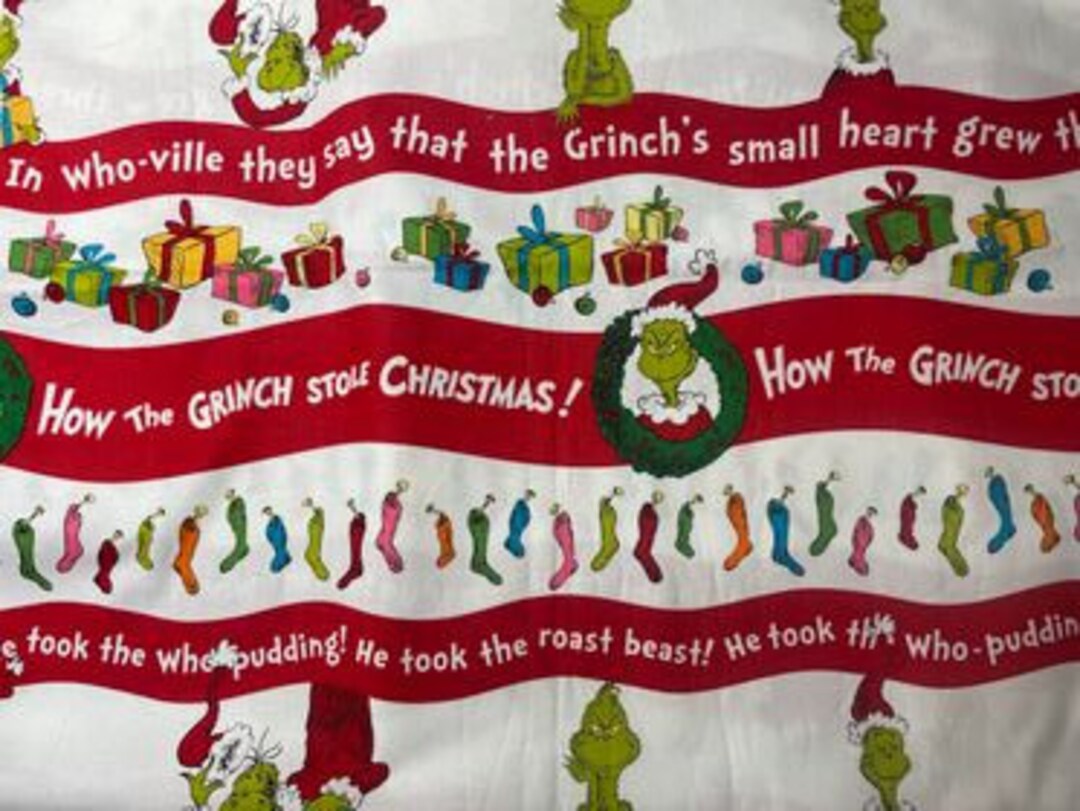 Grinch Fabric Christmas Classic Grinch Stole Movie Character Etsy