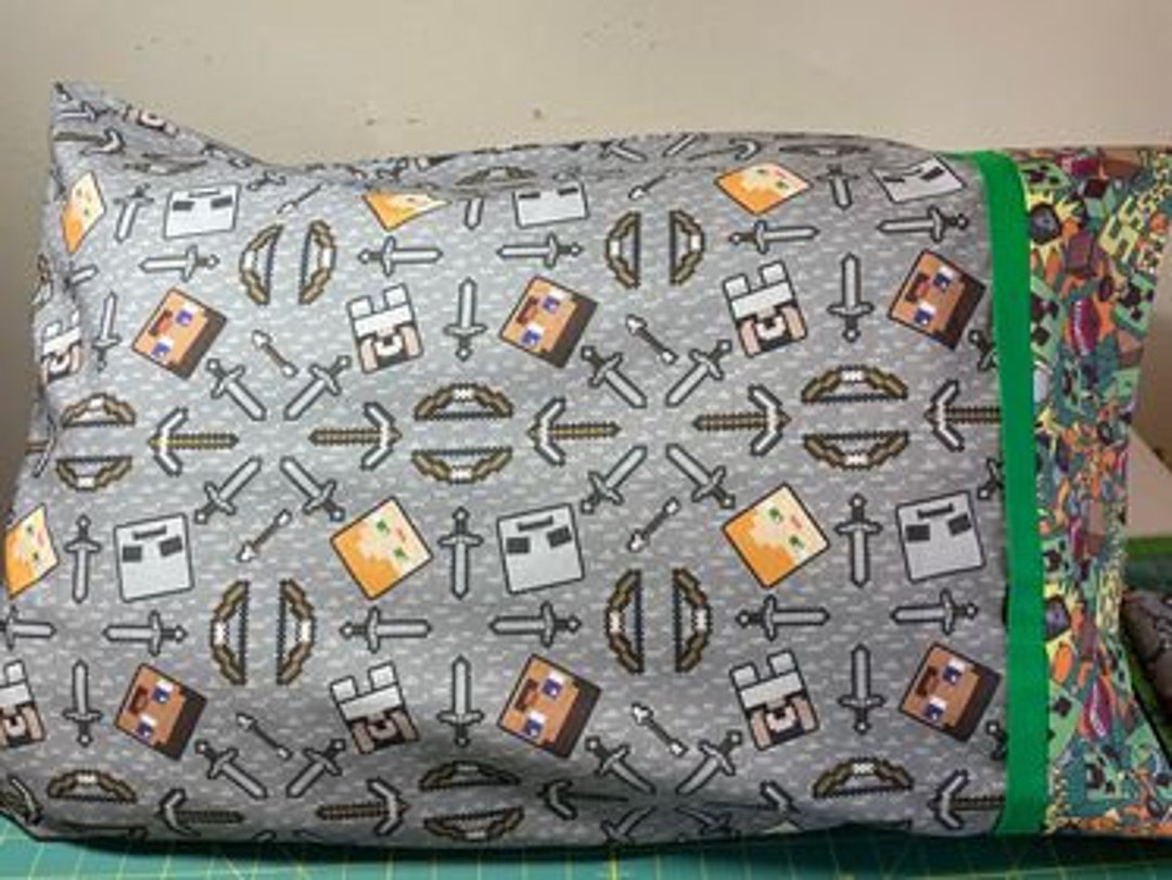 Minecraft Pillowcase Last Minute Christmas Gift Handmade. One of A Kind