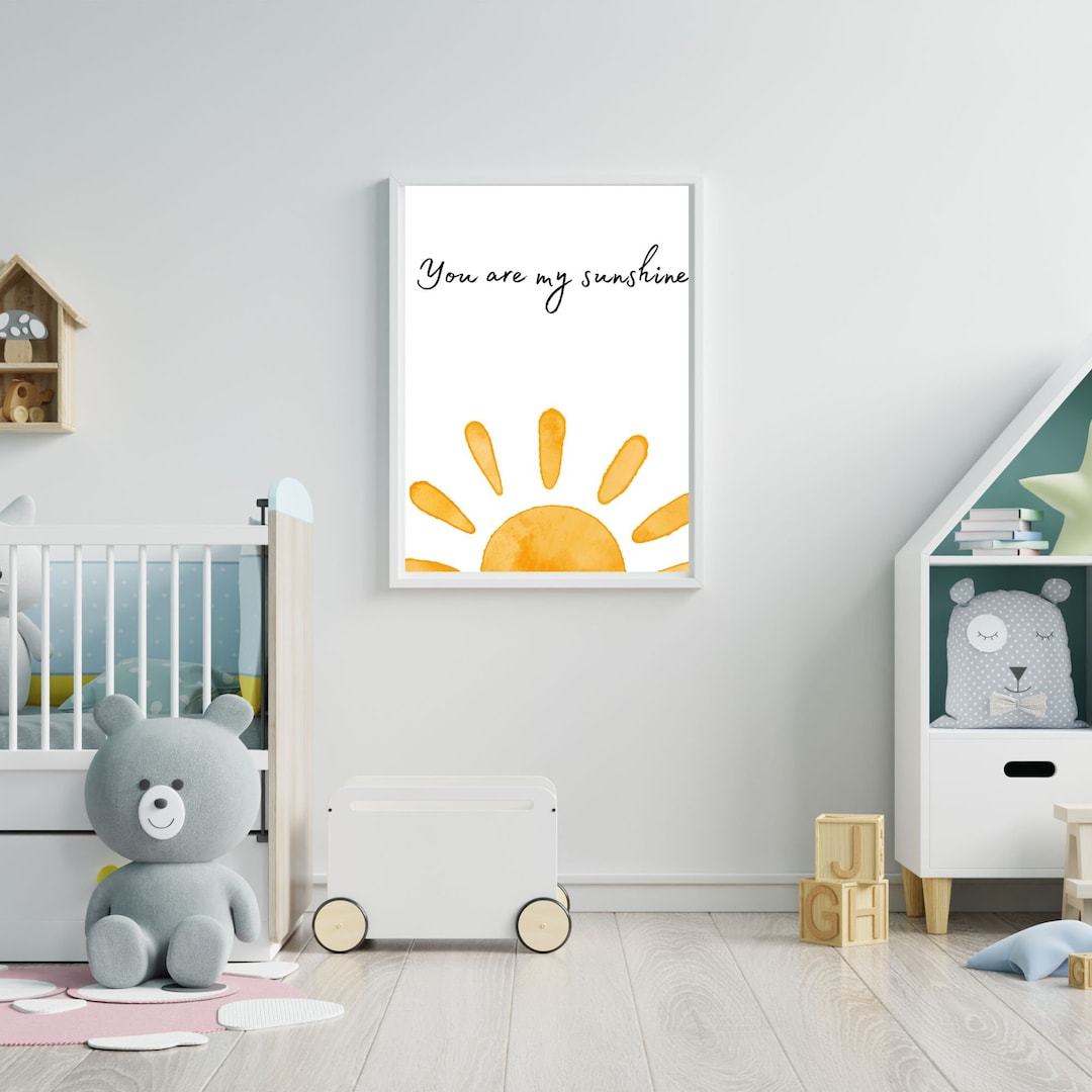 Sun Wall Art, You Are My Sunshine Nursery Decor, Digital Download - Etsy