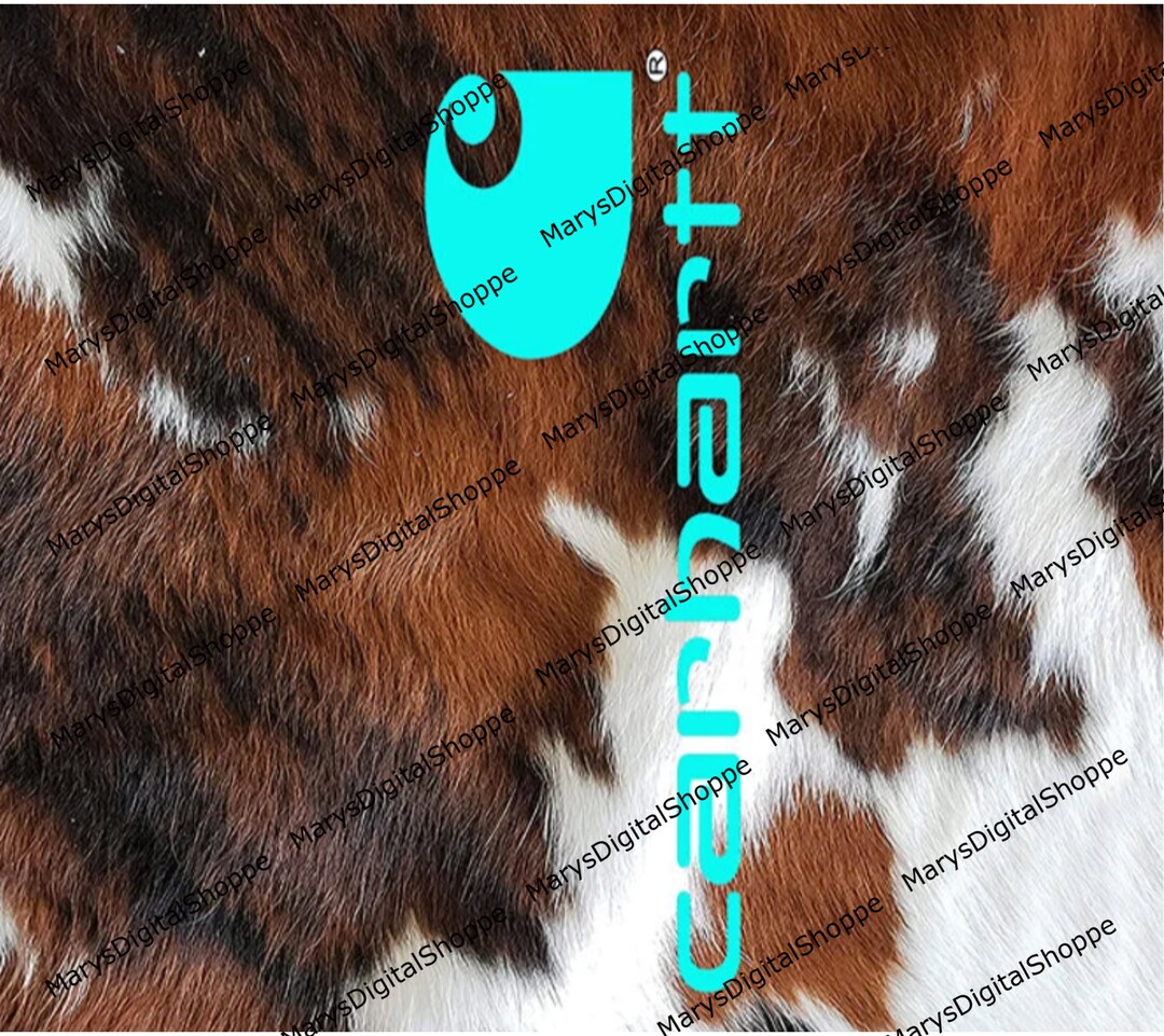 CH Teal Brown Cowhide Printable Digital Paper PNG Sublimation Tumbler ...