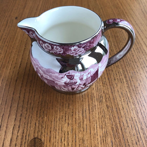 Vintage Wedgwood Ferrara of Etruria Creamer Plum with Silver Luster