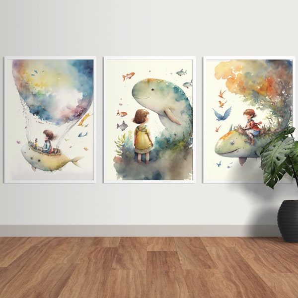 Studio Ghibli Inspired Wall Art | Watercolor Ghibli Print | Ghibli Nursery | Ghibli Digital Print | Studio Ghibli Watercolor