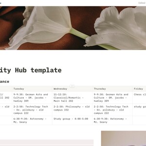 Notion Student planner template // All-in-one academic planner for notion