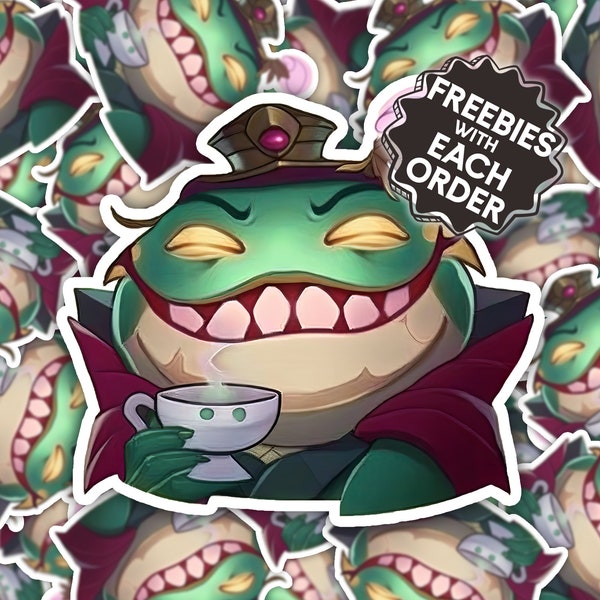 15x Chibi Tahm Kench - League of Legends Vinyl Stickers - Anime Style Online Game Decals, Gift For Gamer LoL Fan, Gaming Accessories