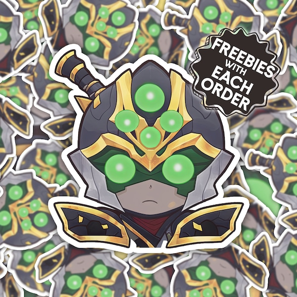 15x Chibi Master Yi - League of Legends Vinyl Stickers - Anime Style Online Game Decals, Gift For Gamer LoL Fan, Gaming Accessories
