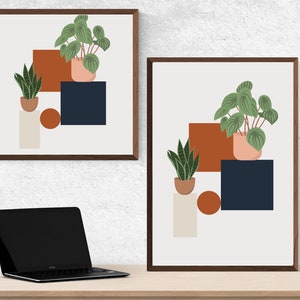 Boho Abstract Art Printable Wall Art Boho Botanical Art Boho Abstract Leaf Art Modern Boho Abstract Wall Art Digital Download