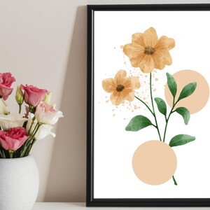 White Bohemian Flower Print White Botanical Print Bohemian Wall Art Print Aesthetic Bohemian Wall Art